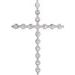 14K White 1 3/8 CTW Natural Diamond Cross Pendant