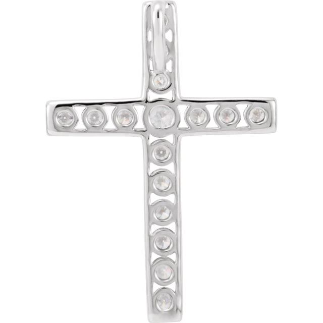 Platinum 1/3 CTW Natural Diamond Cross Pendant
