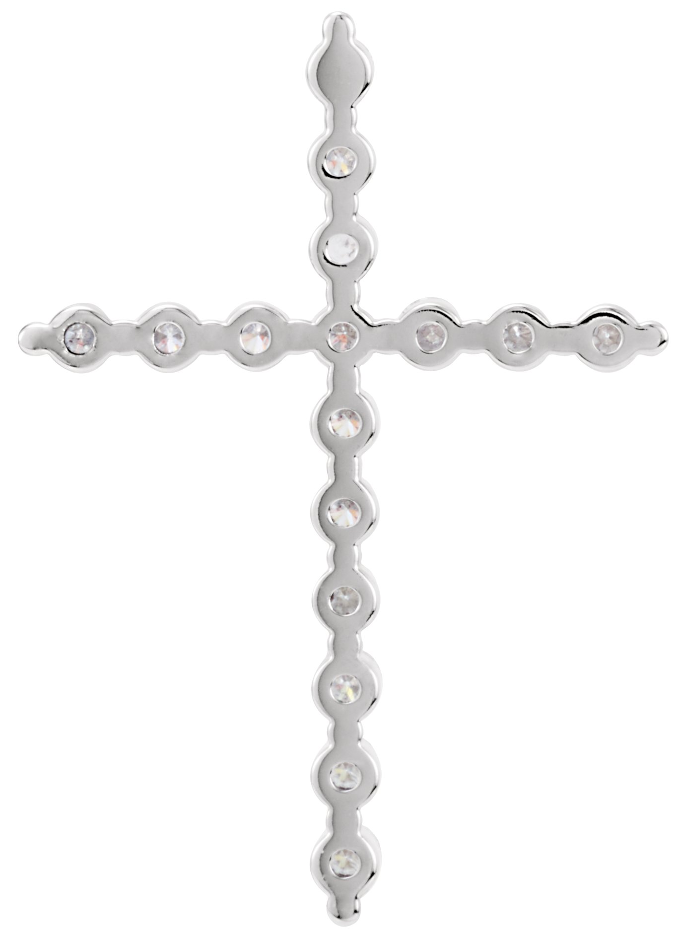 14K White 5/8 CTW Natural Diamond Cross Pendant