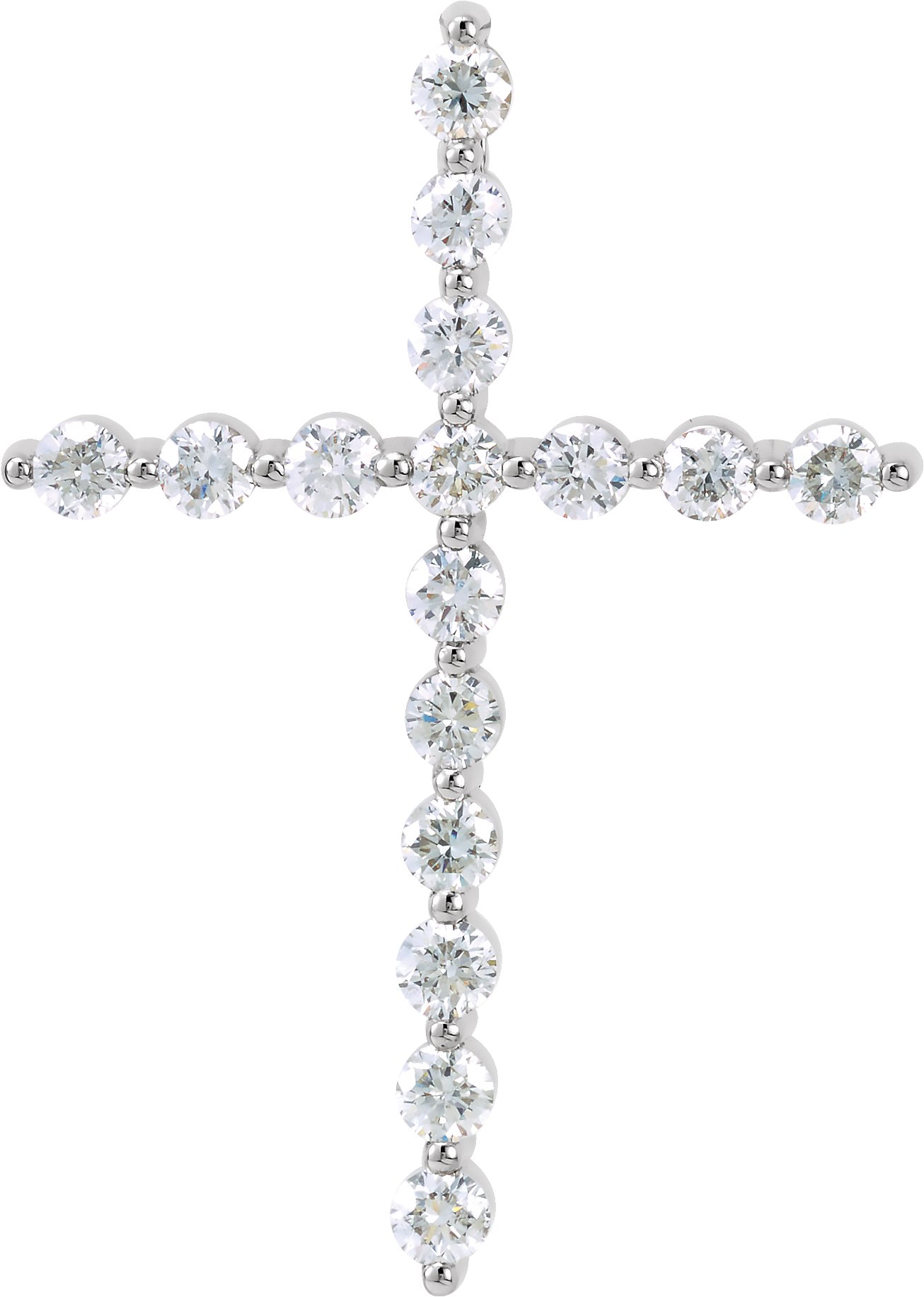 14K White 5/8 CTW Natural Diamond Cross Pendant