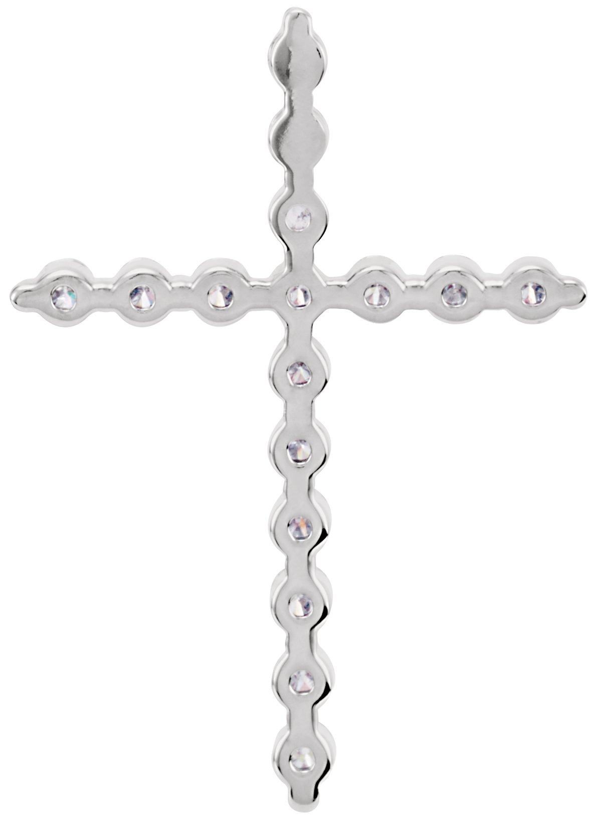 14K White 1/2 CTW Natural Diamond Cross Pendant