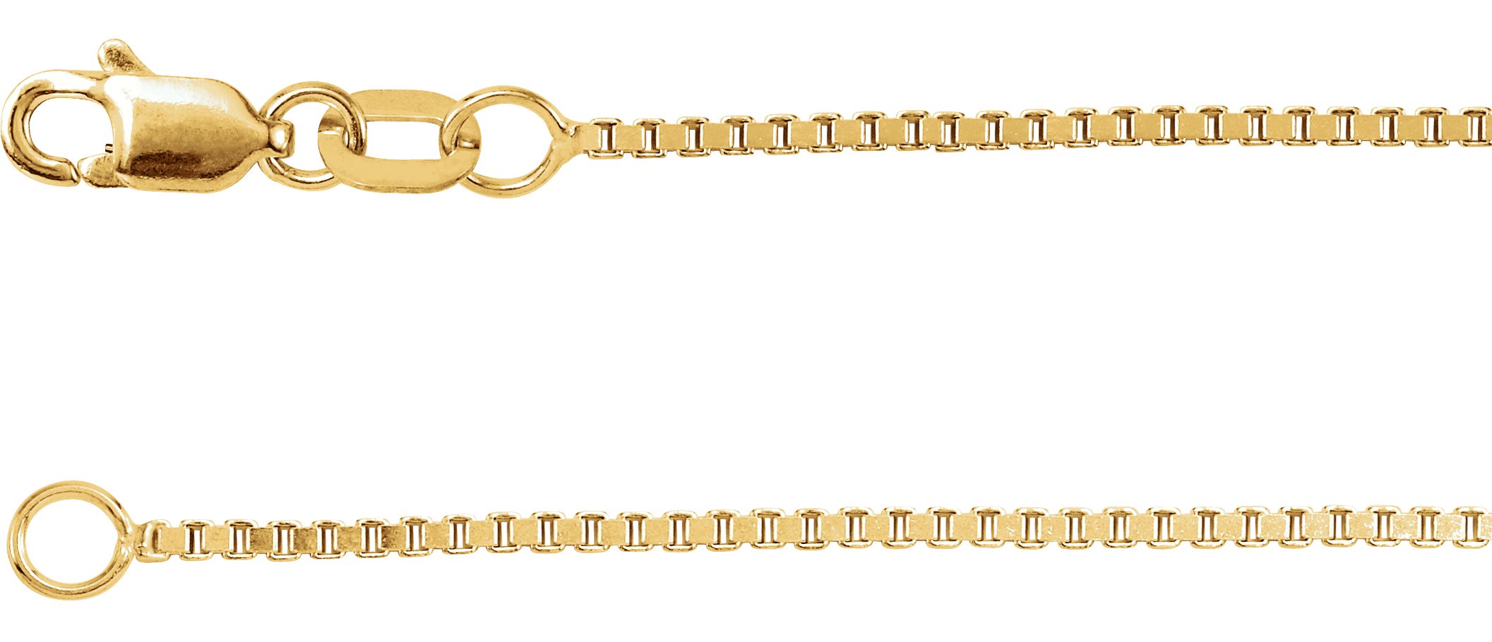 14K Yellow Gold-Filled 1 mm Box 16" Chain