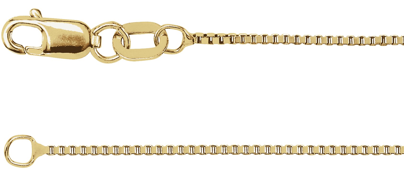 14K Yellow .75 mm Box 16" Chain