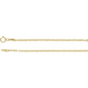 14K Yellow 1.75 mm Hollow Anchor 7" Chain