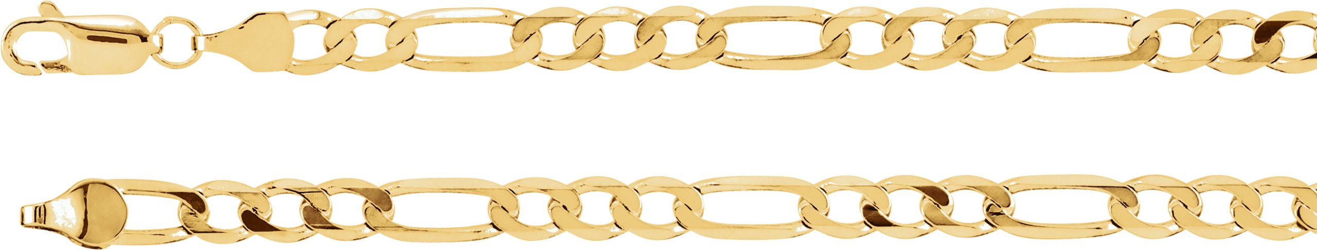 14K Yellow 5 mm Solid Figaro 8" Chain