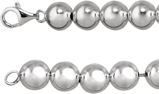 Sterling Silver 10 mm Hollow Bead 8