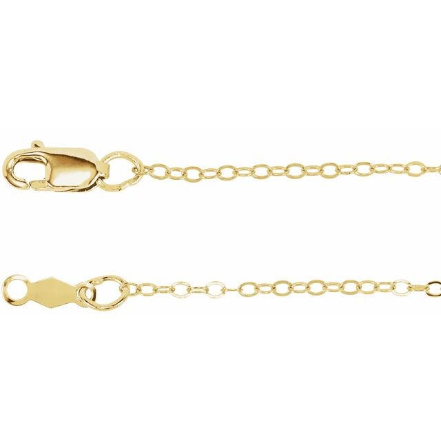 14K Yellow 1.3 mm Flat Cable 16 Chain