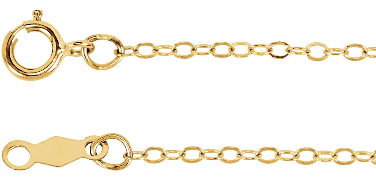 14K Yellow 1.3 mm Flat Cable 20" Chain