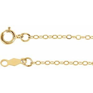 14K Yellow 1.3 mm Flat Cable 16" Chain