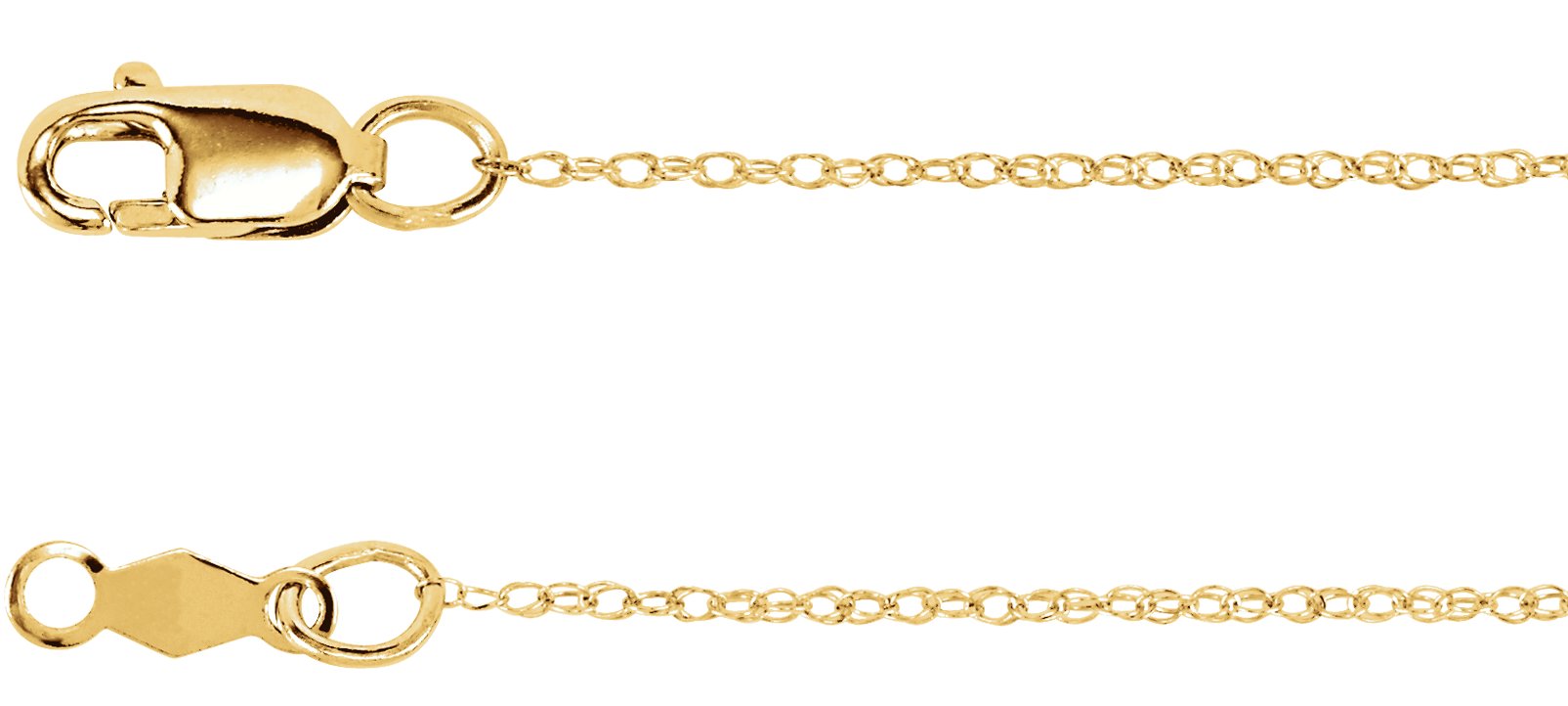 14K Yellow .75 mm Rope 7" Chain