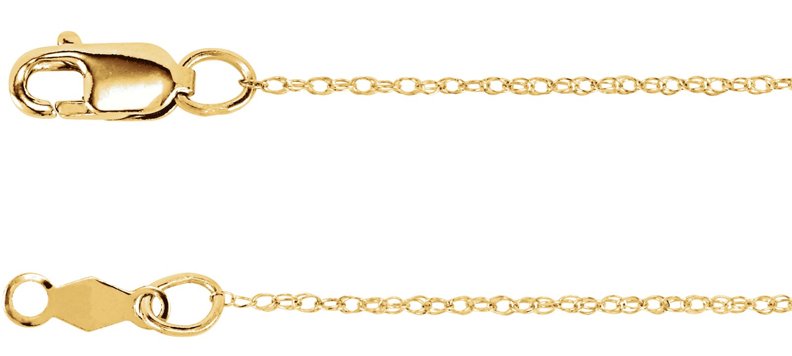 14K Yellow .75 mm Rope 7" Chain 