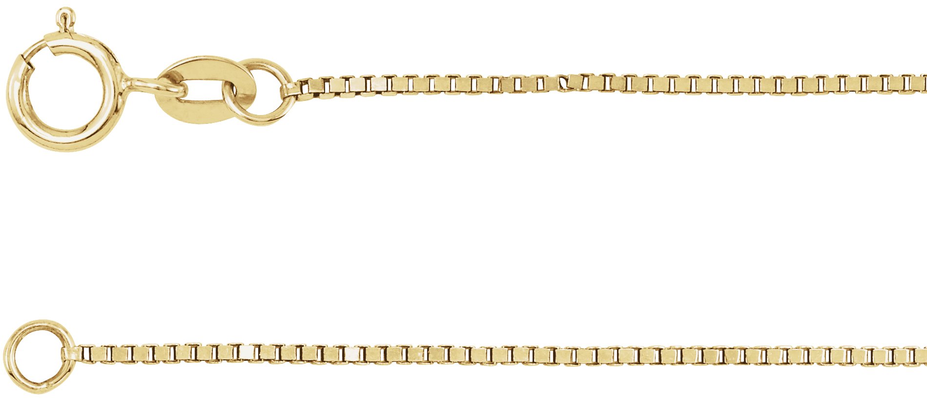 14K Yellow .75 mm Box 7" Chain