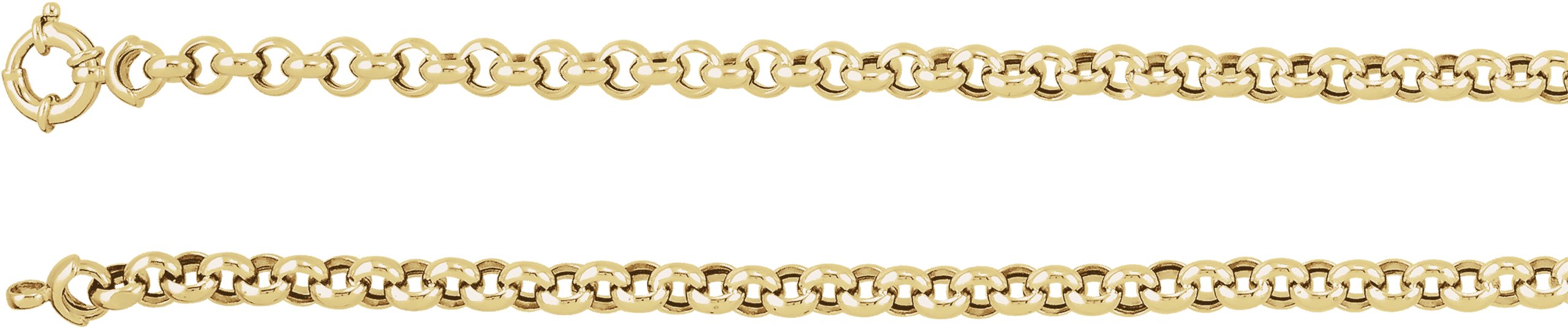 14K Yellow 6.5 mm Hollow Rolo 16" Chain
