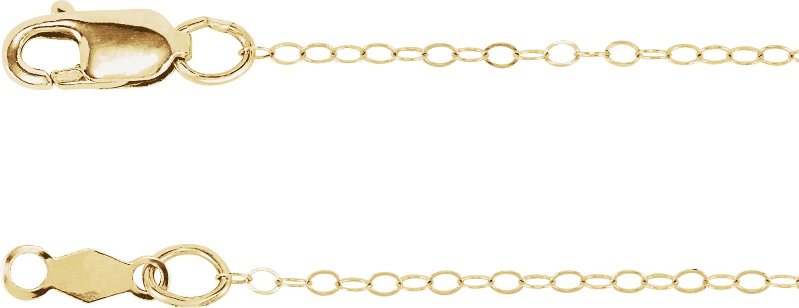 14K Yellow 1 mm Flat Cable 18" Chain