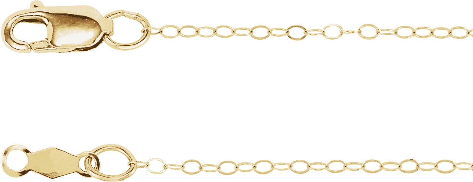 14K Yellow 1 mm Flat Cable 24" Chain