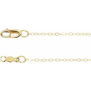 14K Yellow 1 mm Flat Cable 16" Chain