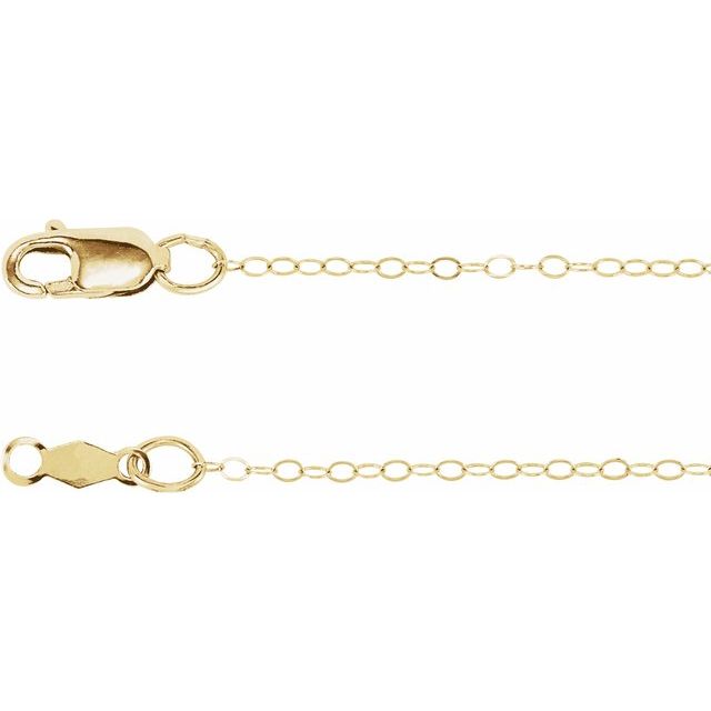 14K Yellow 1 mm Flat Cable 7 Chain