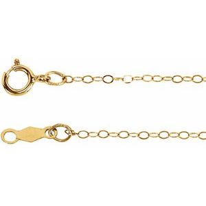 14K Yellow 1 mm Flat Cable 24" Chain