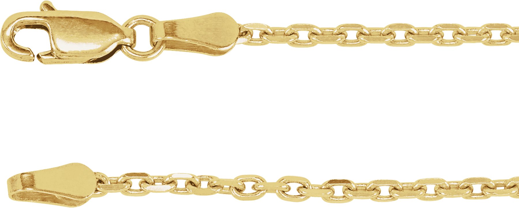 14K Yellow 2 mm Diamond-Cut Cable 20" Chain
