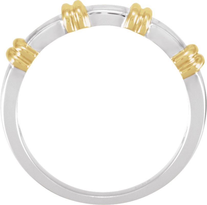 Alternative view of Bamboo Pattern Band – Platinum & 18K Yellow Gold
