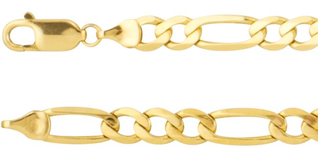 14K Yellow 5.5 mm Figaro 16 Chain
