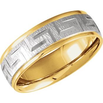 18KY and Platinum 7mm Comfort Fit Wedding Band Ref 382429