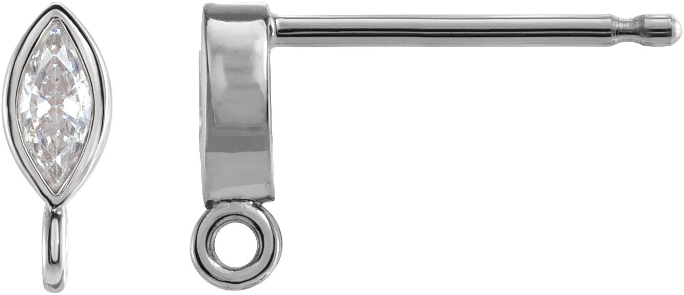 Bezel-Set Earring Top