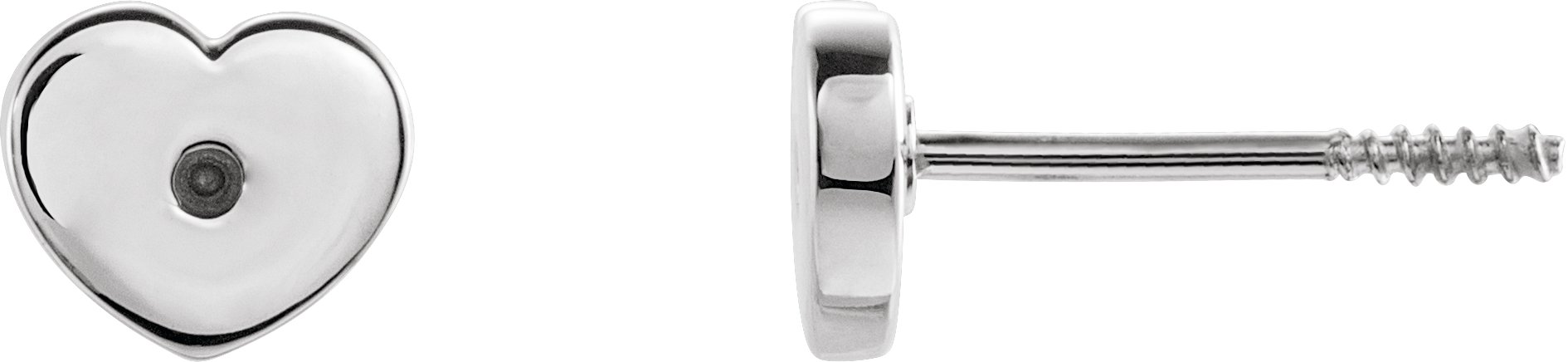 Sterling Silver 1.1 mm Round Youth Heart Earring Mounting 