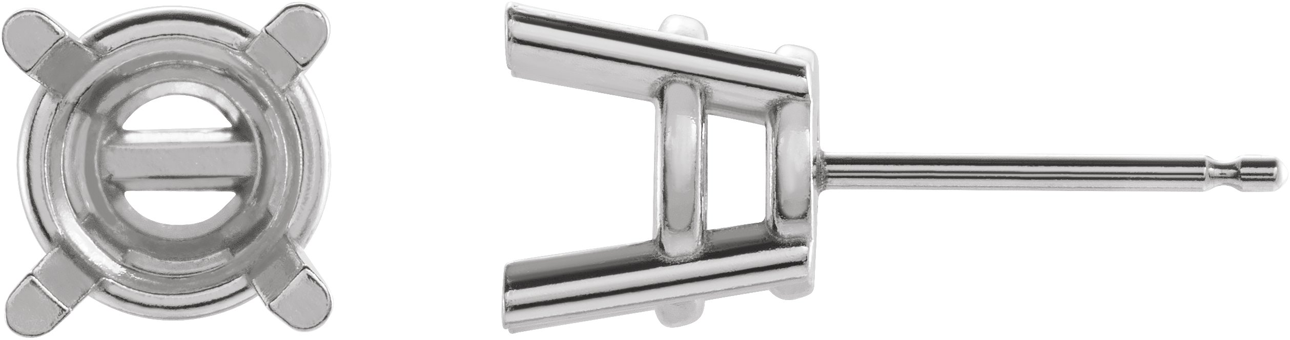 Round 4-Prong Stud Earrings