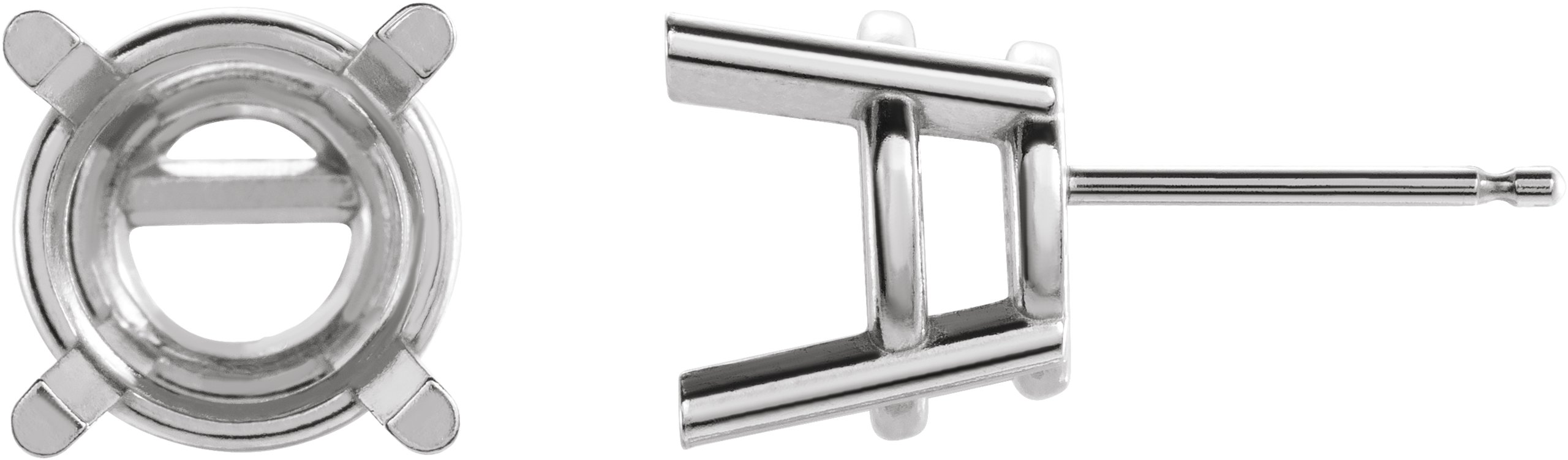 Round 4-Prong Stud Earrings