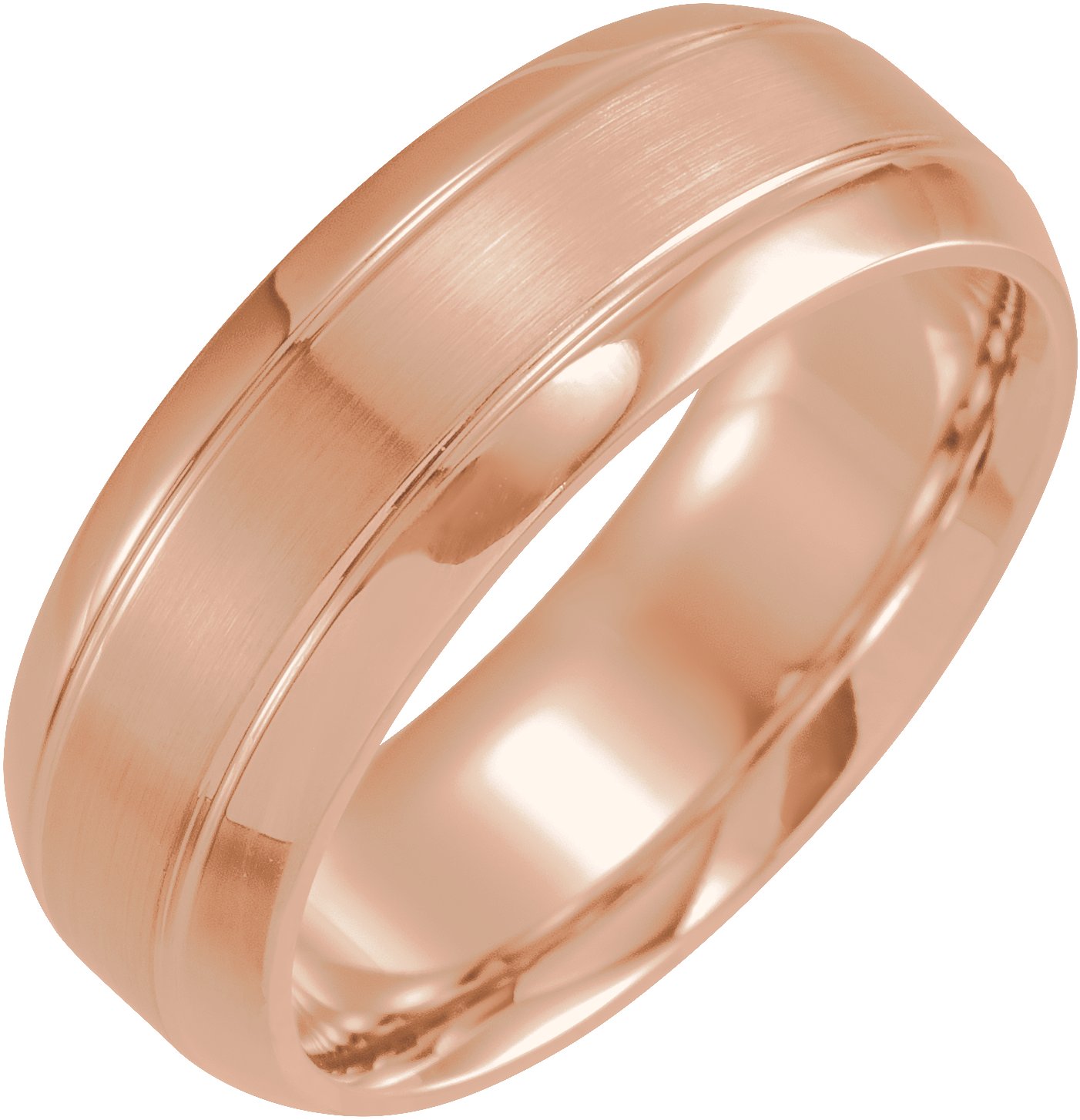 10K Rose 8 mm Grooved Beveled Edge Band Size 5.5 Ref 16265488