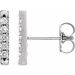 Sterling Silver 1/8 CTW Natural Diamond French-Set Bar Earrings