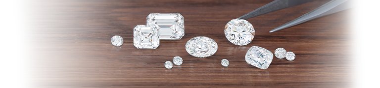 Assorted cut diamonds