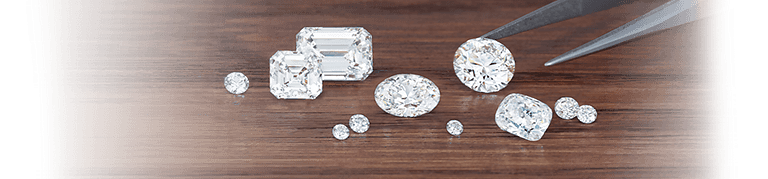Assorted cut diamonds