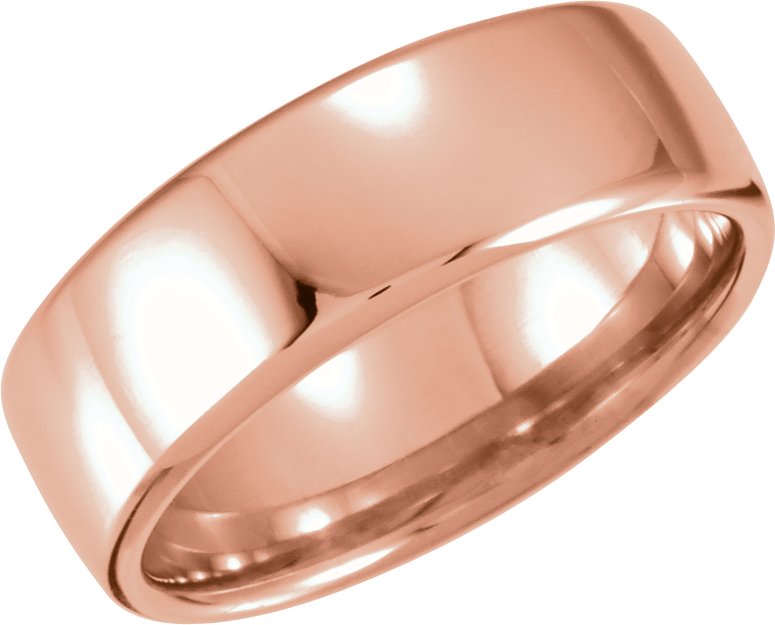 14K Rose 7.5 mm European Half Round Band Size 4.5 Ref 5566202