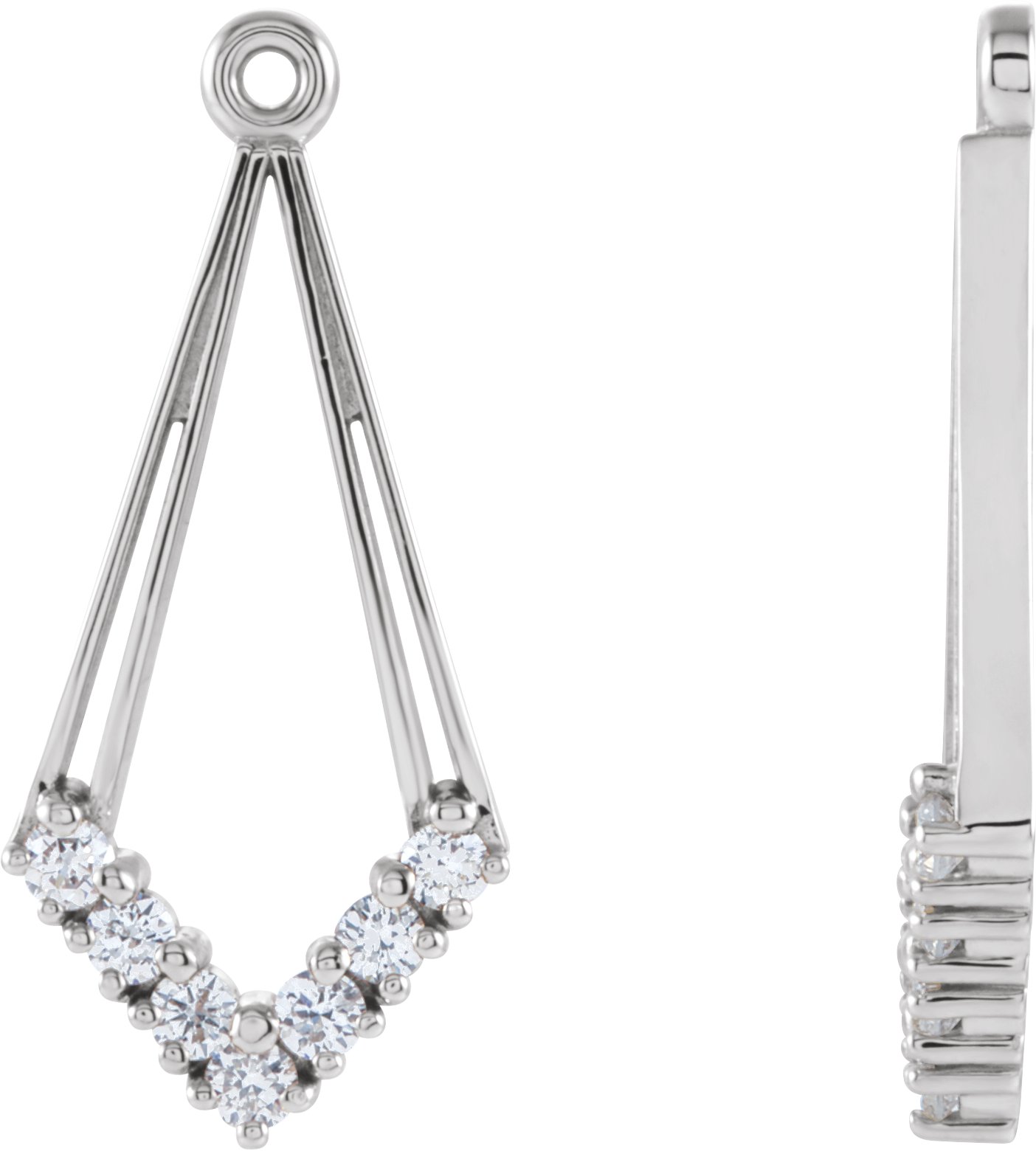 14K White 1/4 CTW Natural Diamond Earring Jackets