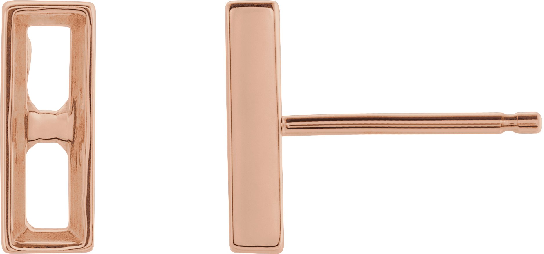 Baguette Bezel-Set Bar Earrings