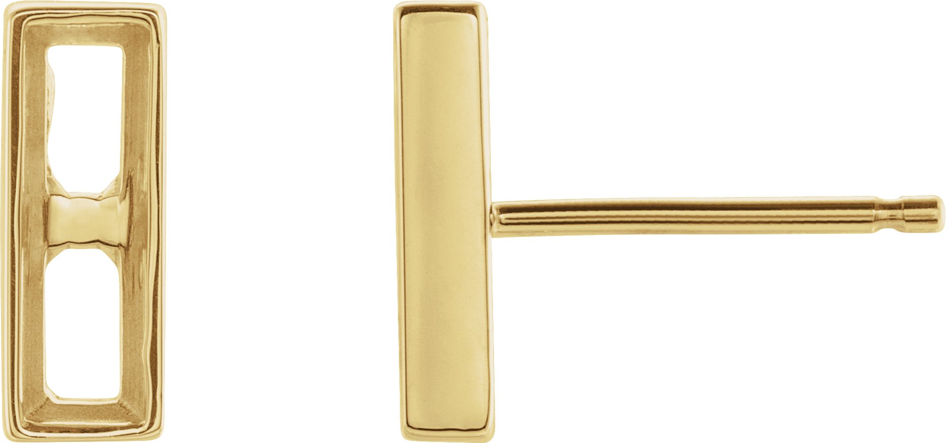 Baguette Bezel-Set Bar Earrings