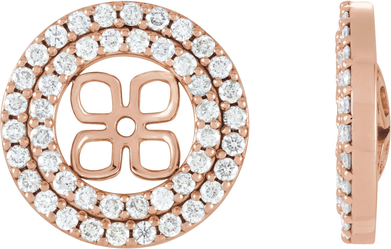 Double Halo-Style Earring Jackets for Pearl Studs
