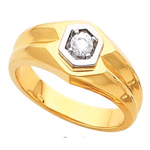 Two Tone Gents Diamond Ring .25 Carat Ref 920446