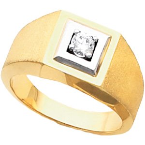 Two Tone Gents Diamond Ring .25 Carat Ref 848493