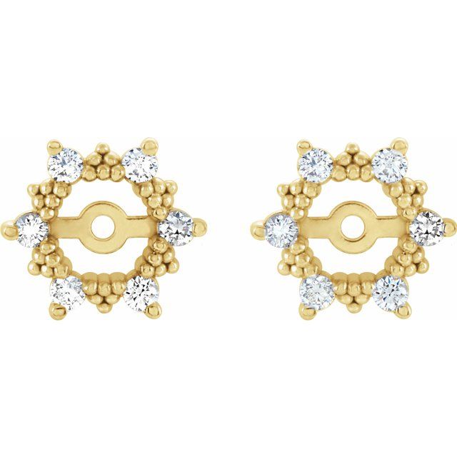 14K Yellow 1/5 CTW Diamond Earring Jackets with 4.5mm ID