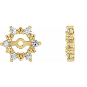 14K Yellow 1/5 CTW Diamond Earring Jackets with 4.5mm ID