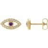 14K Yellow Amethyst and White Sapphire Earrings Ref. 15594005