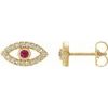 14K Yellow Ruby and White Sapphire Earrings Ref. 15594014