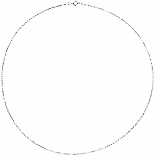 Rhodium-Plated Sterling Silver 1 mm Diamond-Cut Cable 20 Chain 