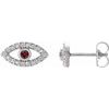 Sterling Silver Mozambique Garnet and White Sapphire Earrings Ref. 15594052