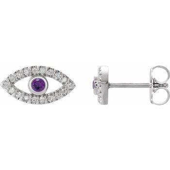 Platinum Amethyst and White Sapphire Earrings Ref. 15594041