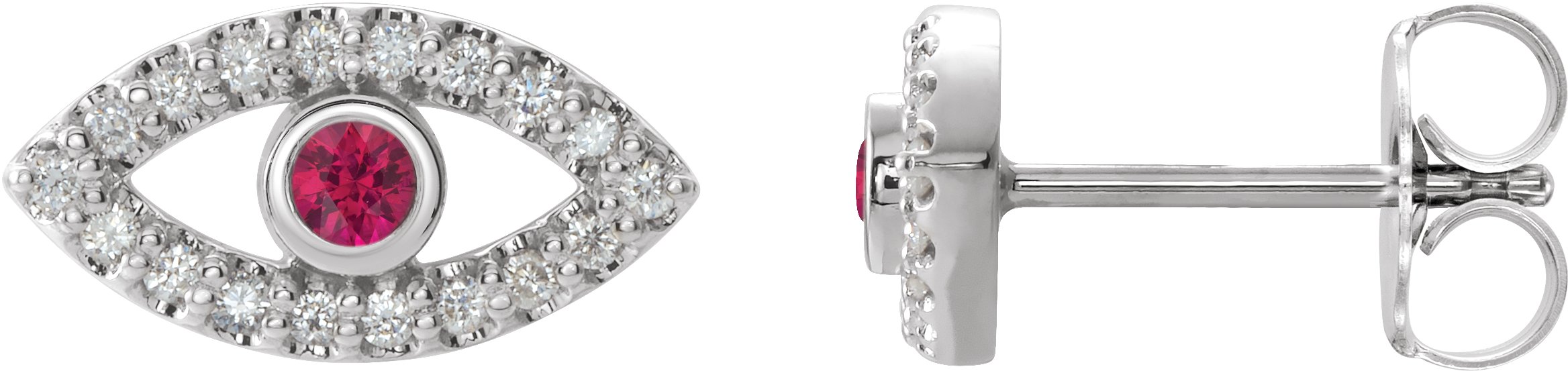 Sterling Silver Ruby and White Sapphire Earrings Ref. 15594062