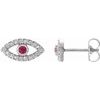 Sterling Silver Ruby and White Sapphire Earrings Ref. 15594062